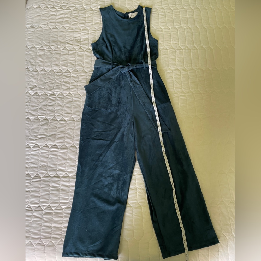 Anthropologie Faux Suede Blue Jumpsuit XS - Picture 7 of 7